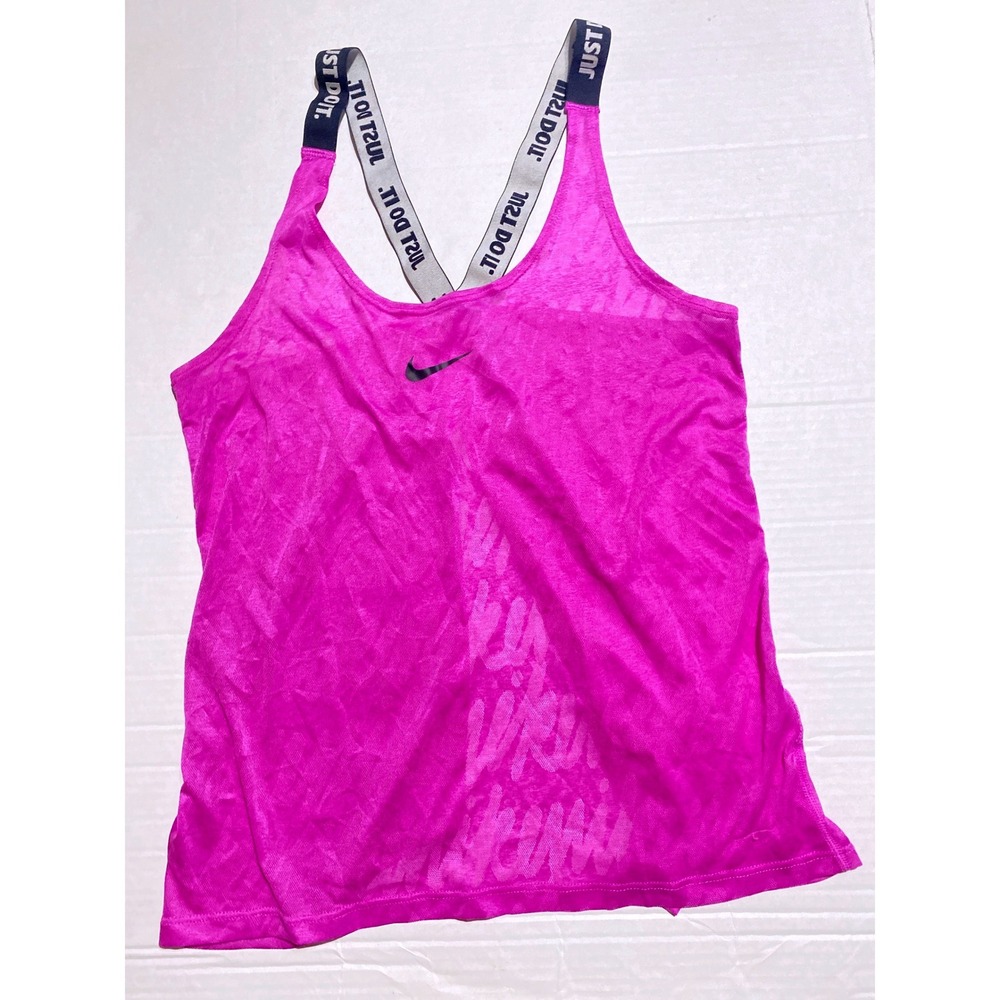 Nike Womens Dri-FIT Pink Just Do It Tank Top and Blue Sports Bra Set Size M - Picture 4 of 8